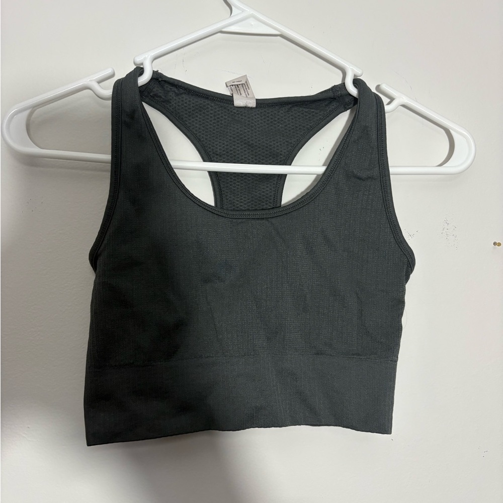90 Degree By Reflex Charcoal/green Racerback Top